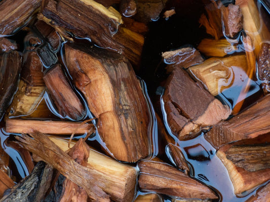 wood chips soaking in water