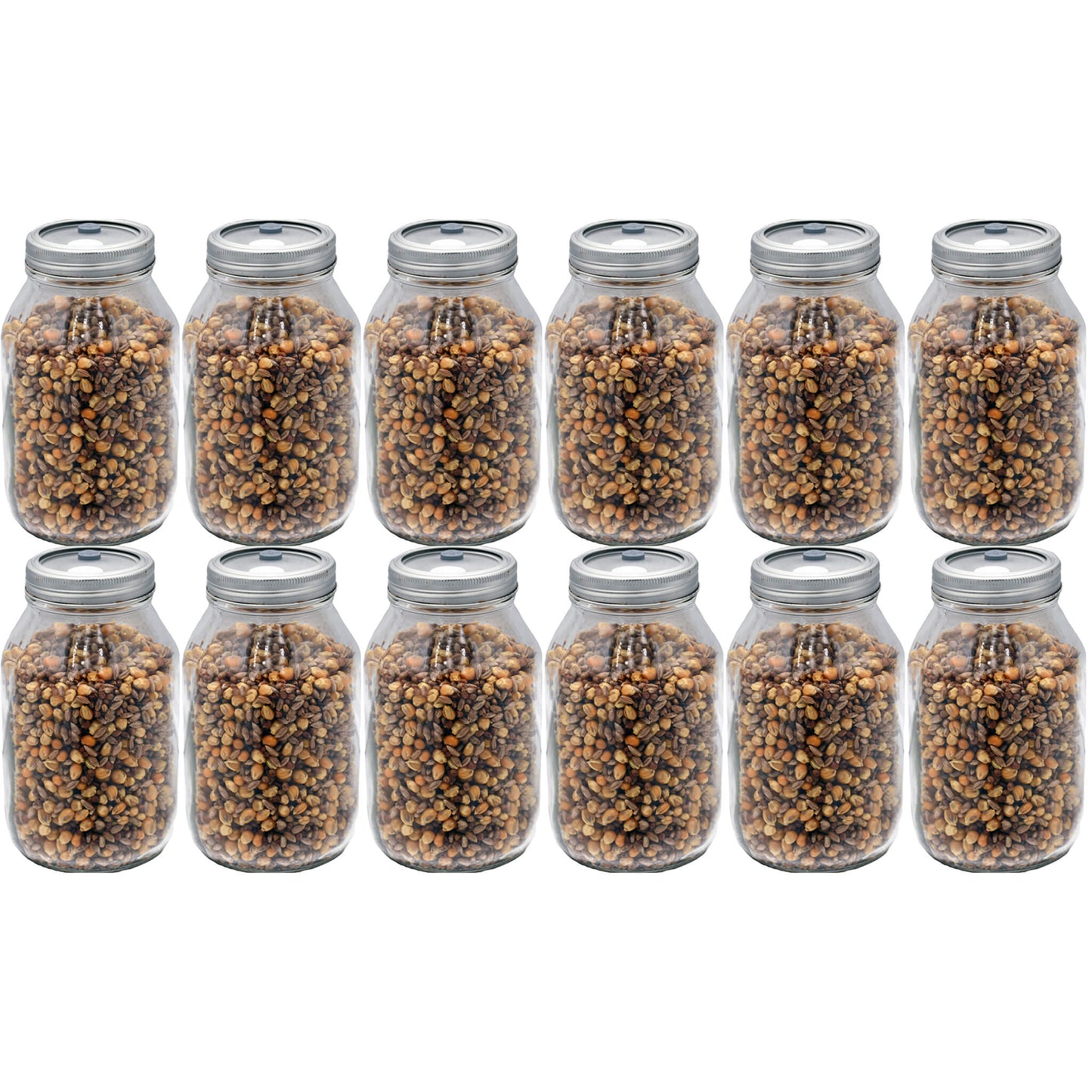 12 quart jars of muti-grain mushroom substrate