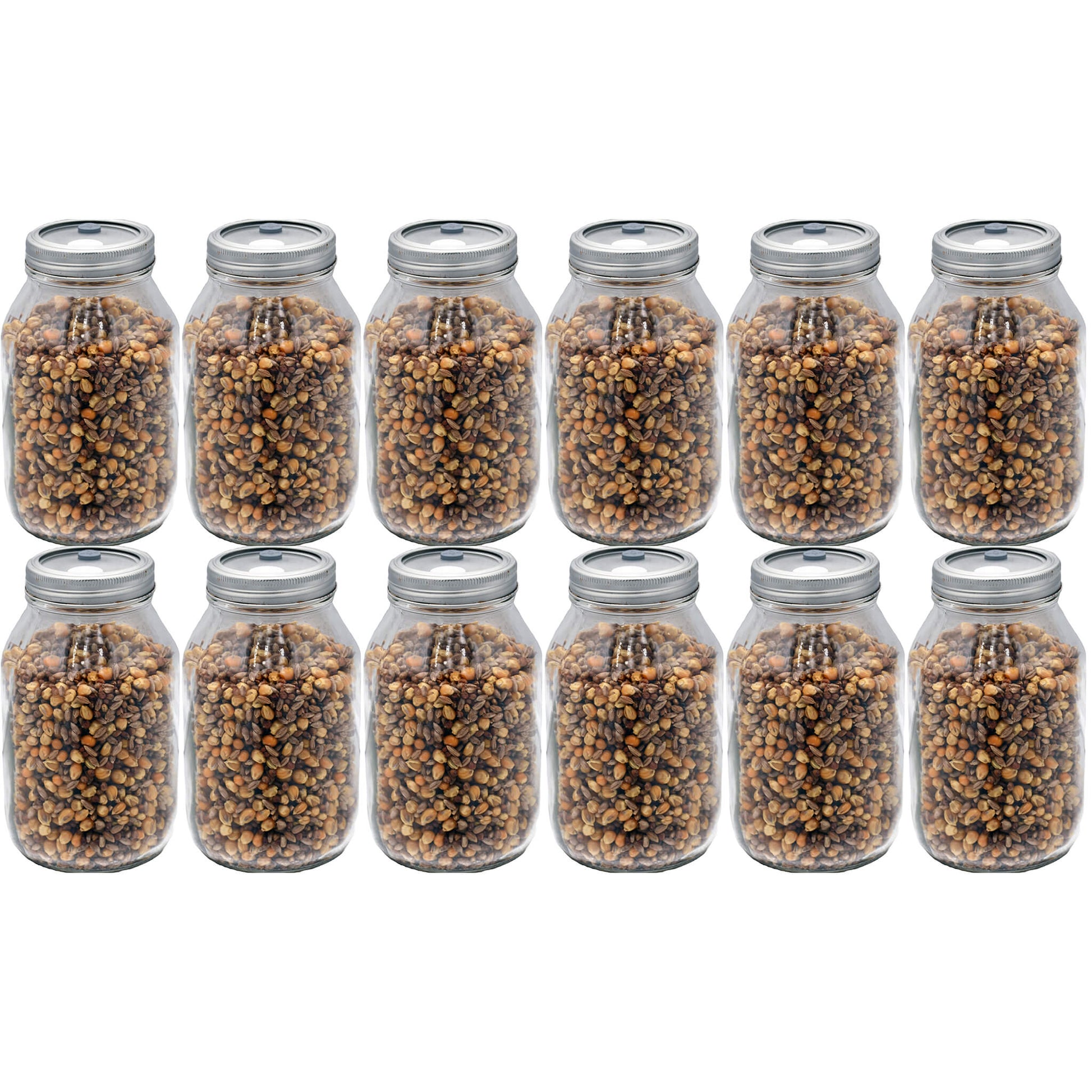 12 quart jars of muti-grain mushroom substrate