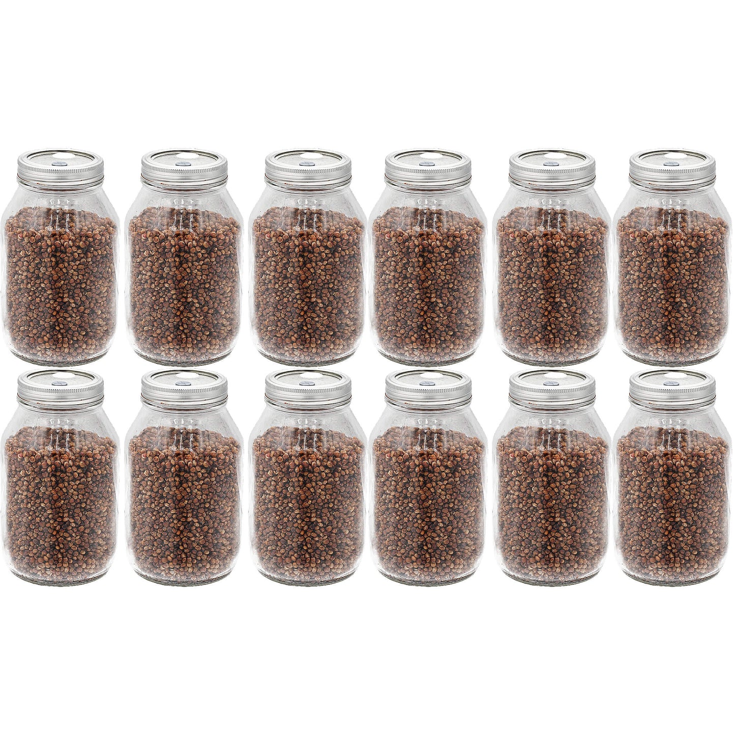 12 quart jars of red milo mushroom substrate