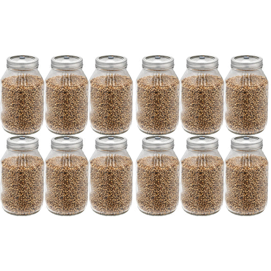 12 quart jars of white milo mushroom substrate