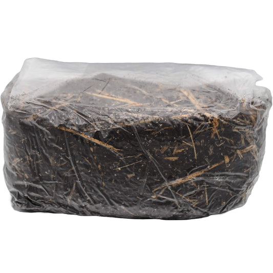 5 pound bag of horse manure and straw mushroom substrate folded facing forward