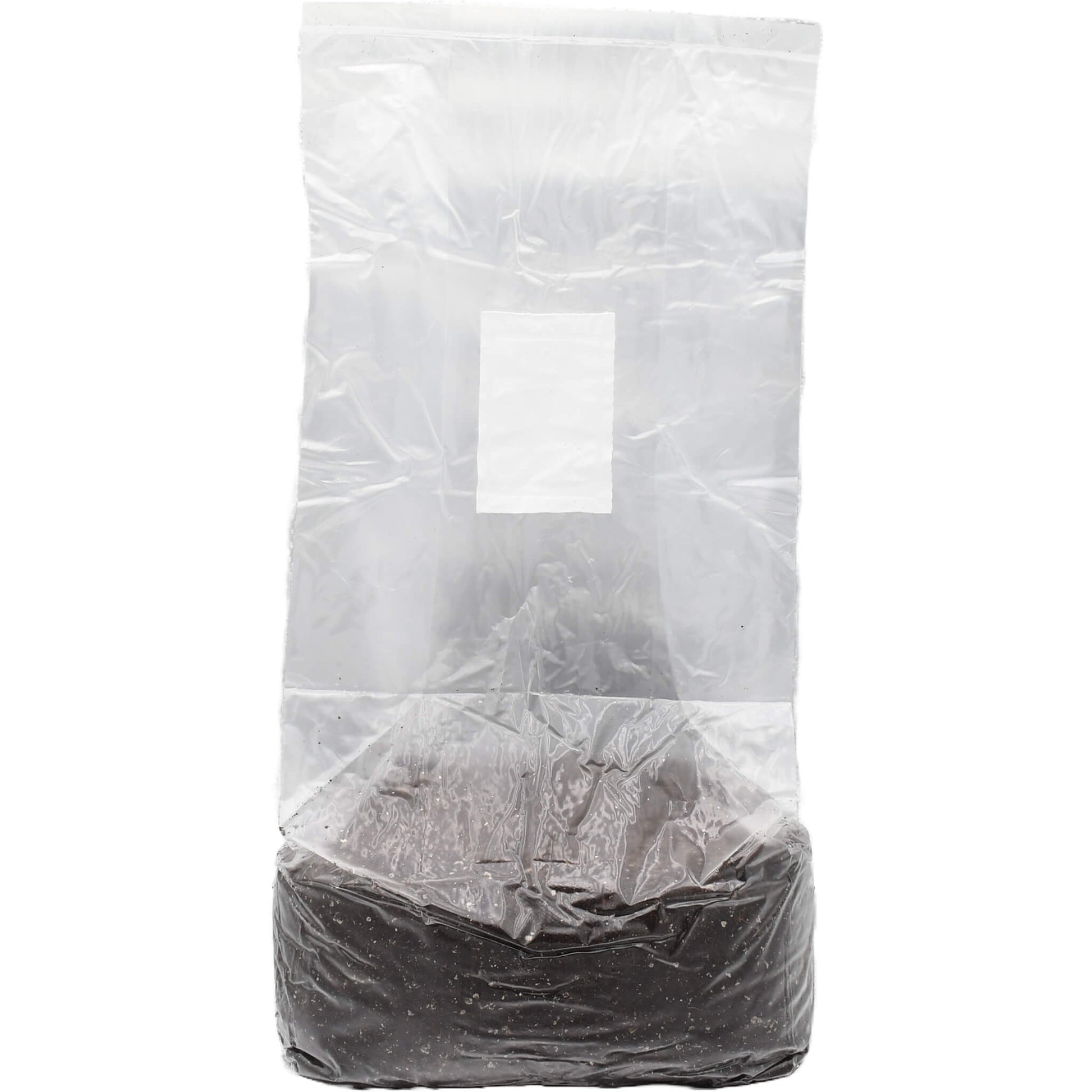 5 pound bag of manure based mushroom substrate standing facing forward