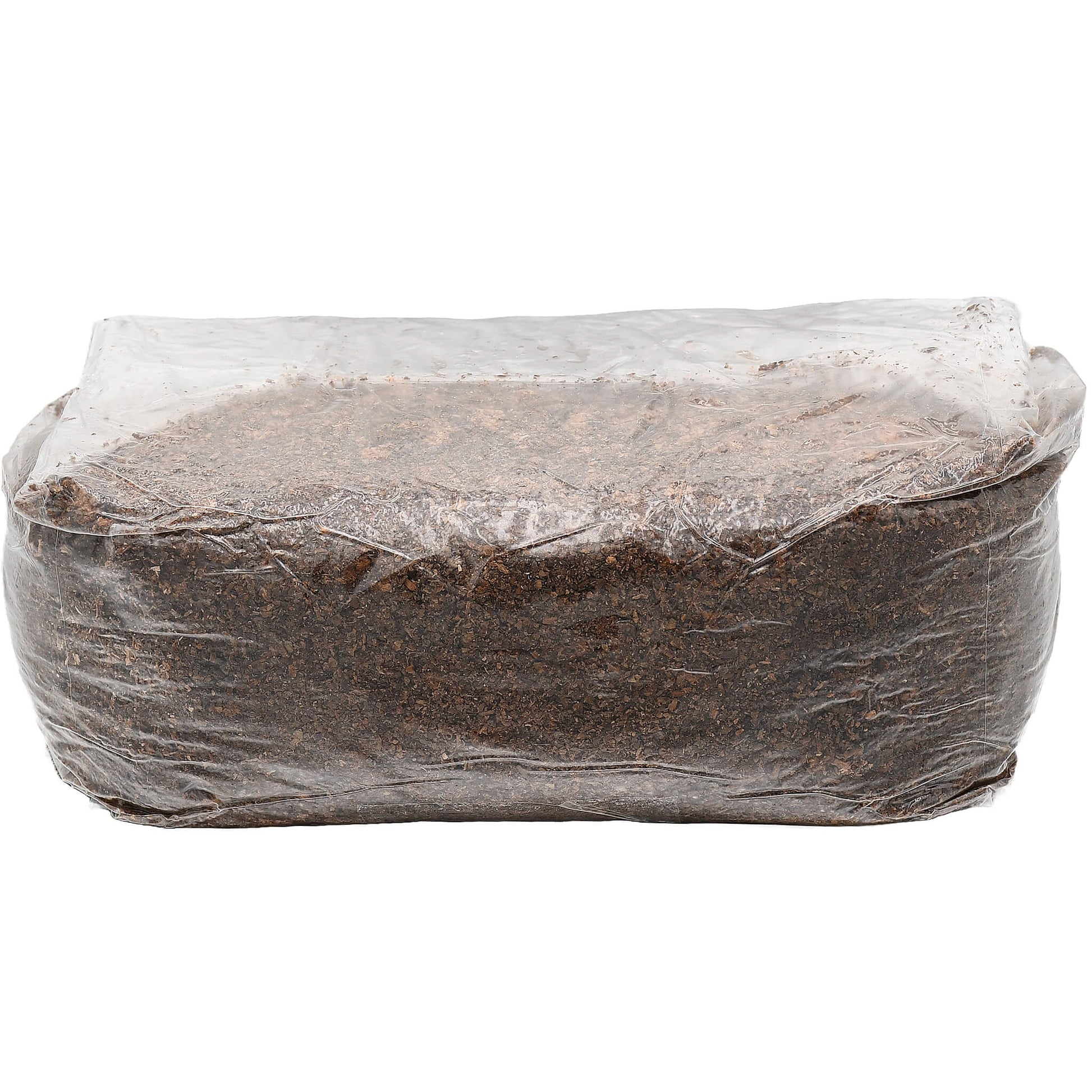 5 pound bag of wood based mushroom substrate folded facing forward