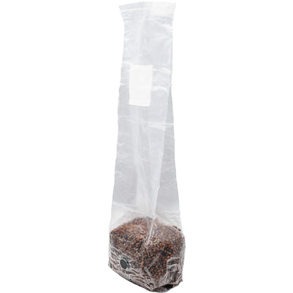 1 pound grow bag of red milo mushroom substrate facing left